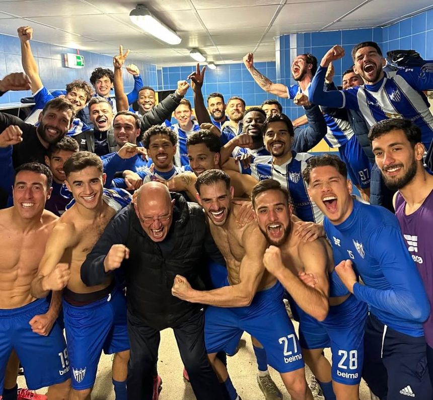 Festejos do Cinfães depois de vitória em Aveiro frente ao Beira-Mar