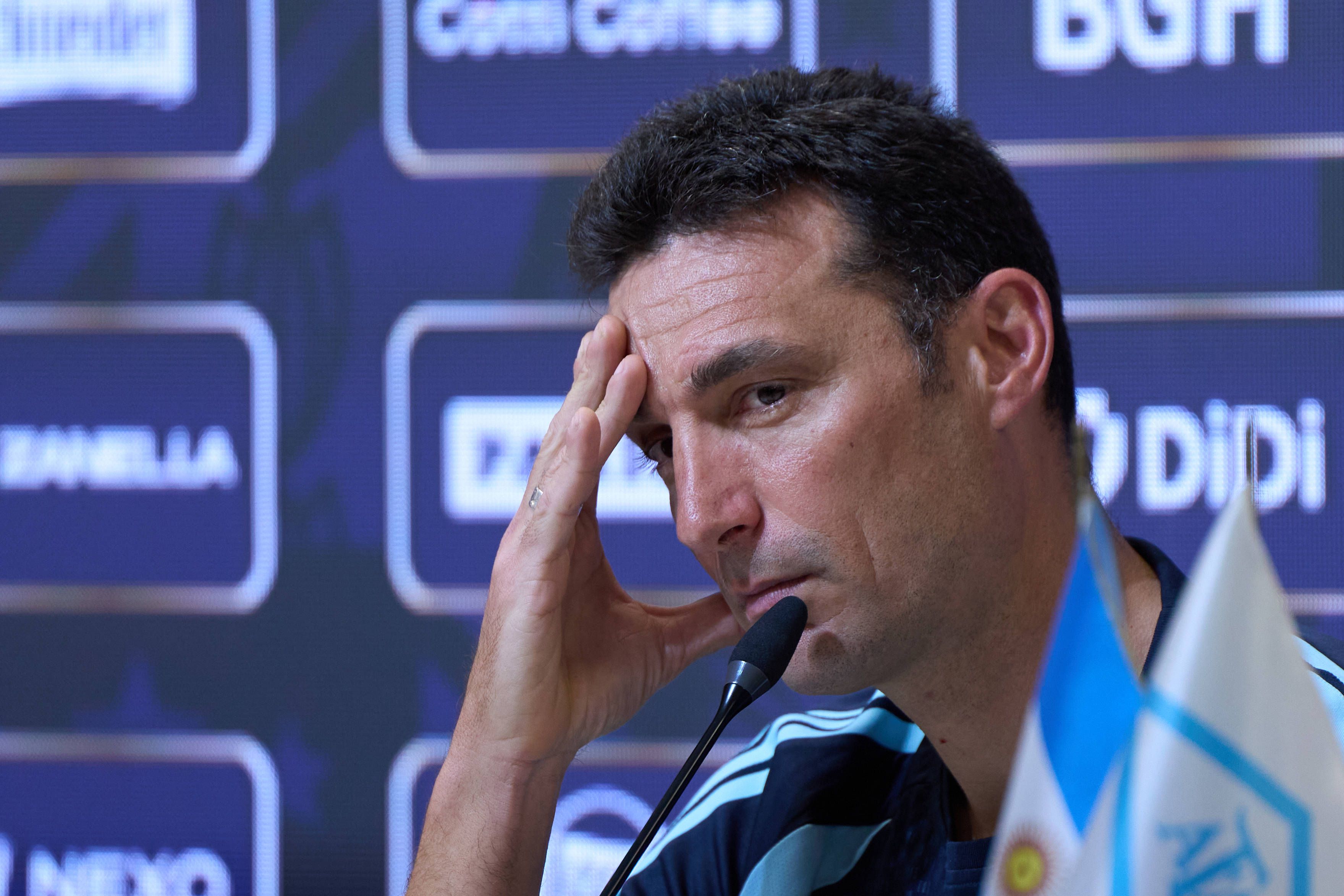 Lionel Scaloni, selecionador argentina, em conferência de imprensa