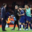 Vitinha fez um jogão contra o Arsenal e no  final foi muito felicitado