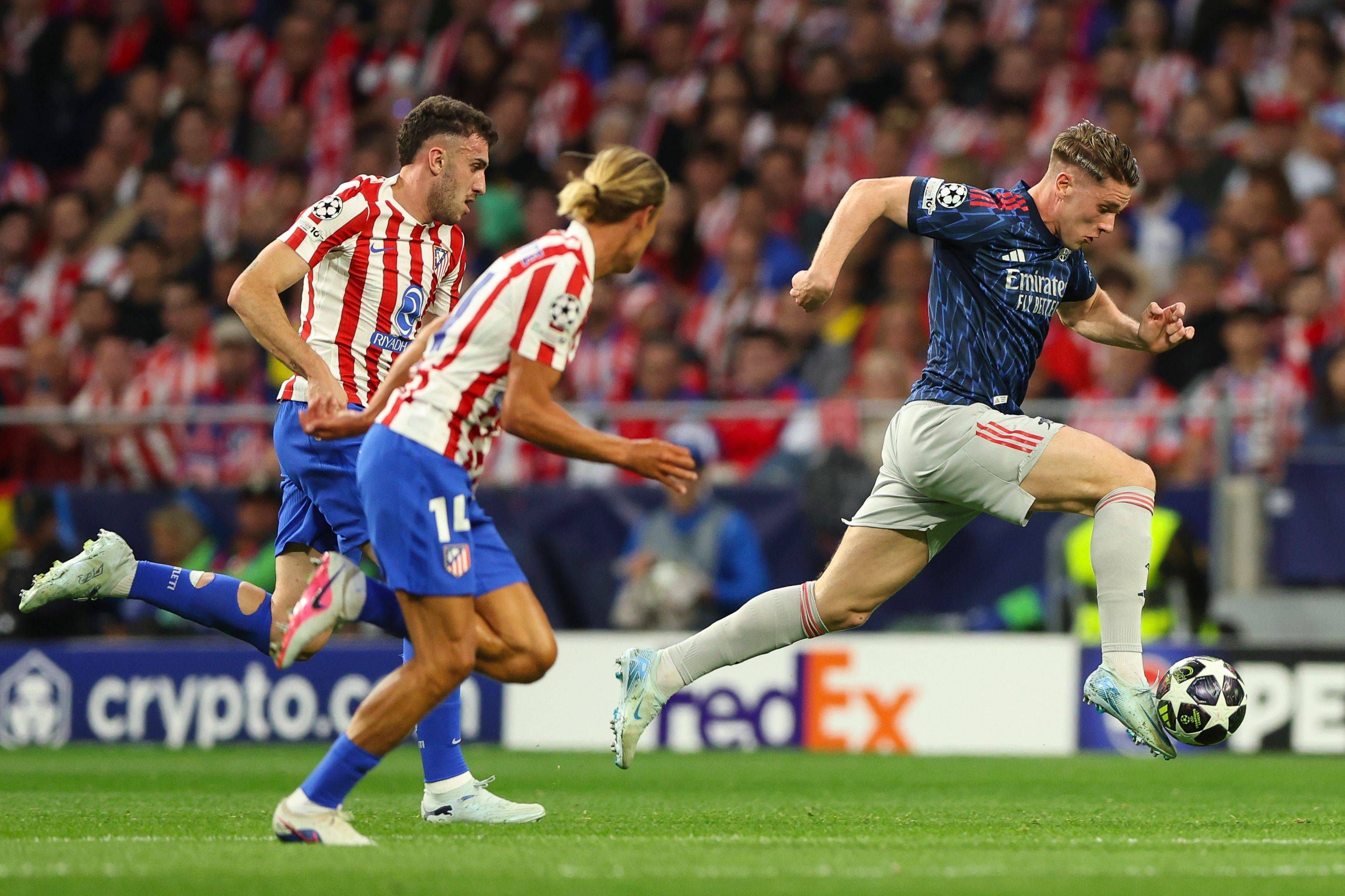 Viktor Gyokeres abriu o marcador do Atlético Madrid-Arsenal, de penálti