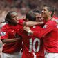 Cristiano Ronaldo e Anderson a festejarem um golo do Manchester United