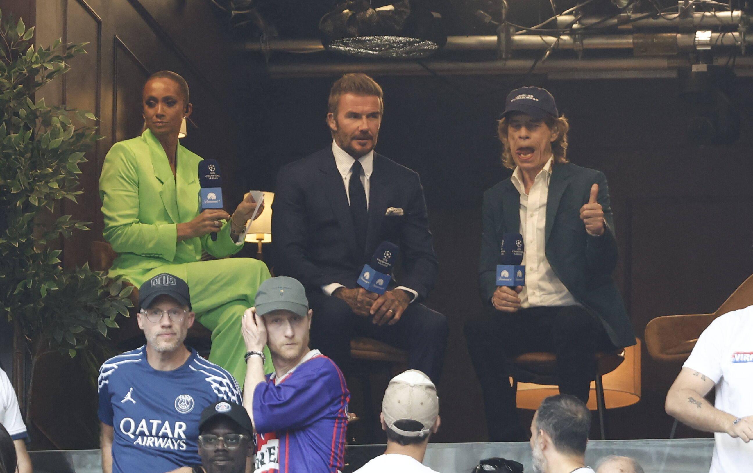 David Beckham e Mick Jagger na final da Champions