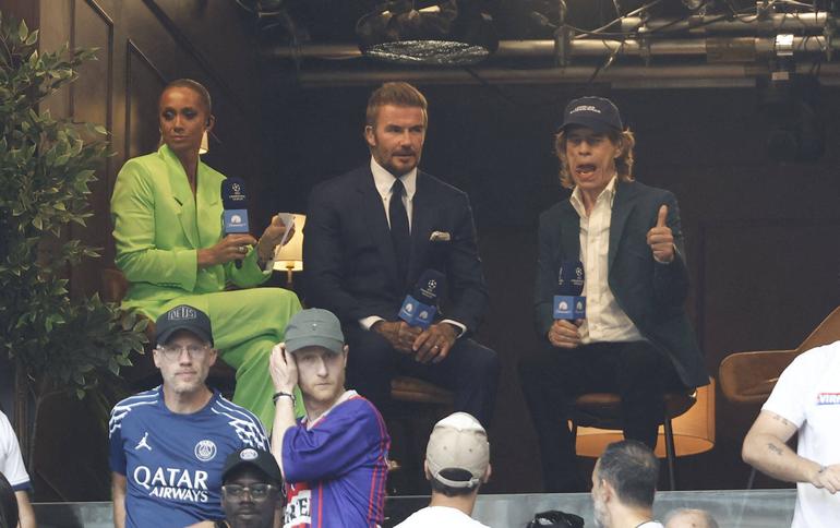 David Beckham e Mick Jagger na final da Champions
