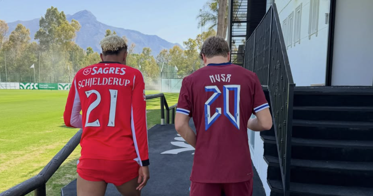 Schjelderup mostra extremo do Leipzig vestido... à Benfica