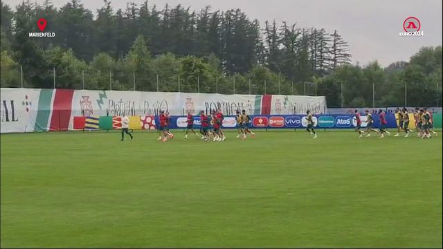 Treino matinal com muita chuva antes da ida para Frankfurt