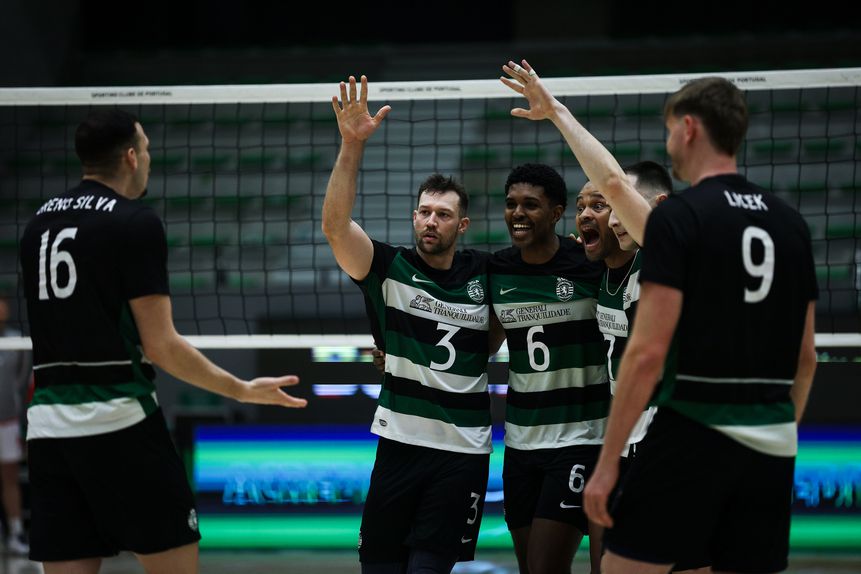 Equipa de voleibol do Sporting. Campeonato nacional, Liga Una 2024-25. Foto Sporting