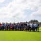 Comitiva lusa tirou uma fotografia com o staff que a acolheu em Palm Beach durante a fase de grupos do Mundial - Foto: FPF