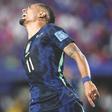 Raphinha lesionou-se no segundo jogo do Brasil neste Mundial, diante do Haiti. Foto IMAGO