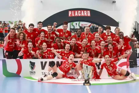 As encarnadas encerraram a época de 2025/26 com a conquista da Taça que juntaram ao título de campeãs. Foto Benfica