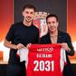 Adrian Bajrami, reforço do SC Braga, e o presidente do clube, António Salvador - Foto: SC Braga