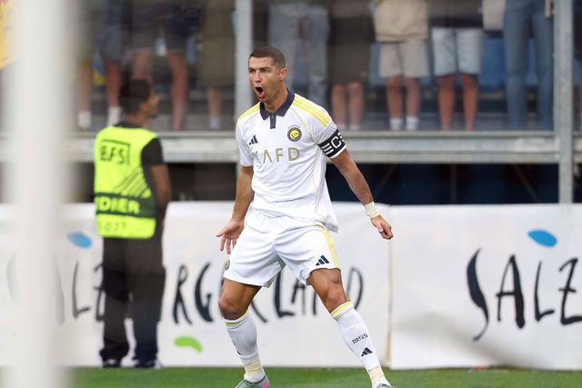 Cristiano Ronaldo a celebrar o primeiro golo da nova temporada