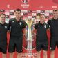 Fábio Veríssimo e a sua equipa de arbitragem na conferência da Supertaça