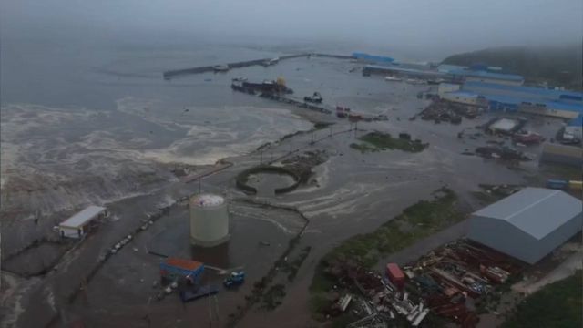 Imagens das fortes ondas no Japão após o sismo no Pacífico