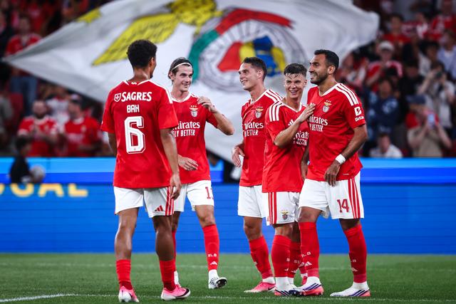 Festejos do Benfica frente ao St. Gallen