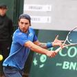 O uruguaio  Nicolas Xiviller descarregou a fúria numa loja de artigos de desporto. Foto ATP