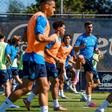 Plantel portista cumpriu novo treino no Olival — Foto: FC Porto