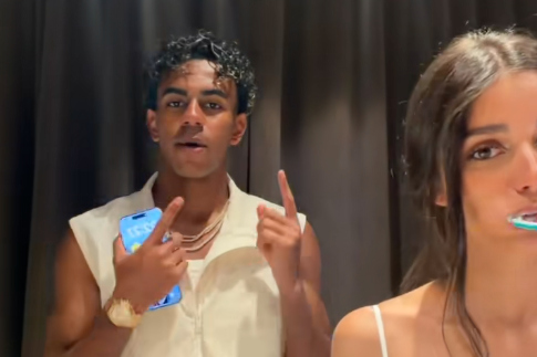 Lamine Yamal e a namorada Inés García