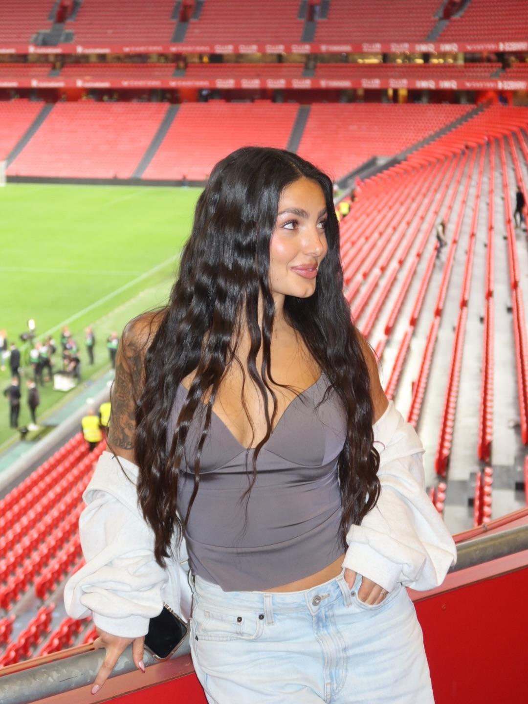 Ainhi García no estádio San Mamés (Foto: Ainhi García/Instagram)