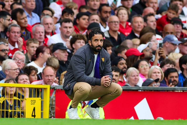 Ruben Amorim, treinador do Manchester United, em Old Trafford