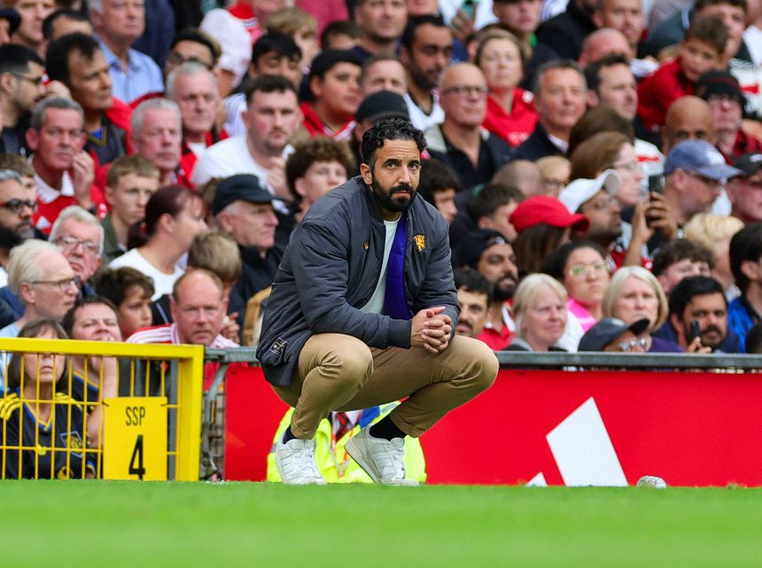 Ruben Amorim, treinador do Manchester United, em Old Trafford