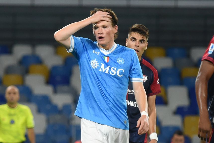 Scott McTominay frustrado com o nulo no encontro