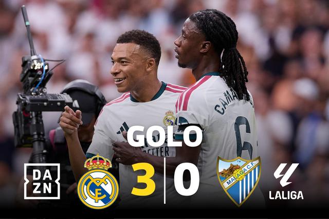 Mbappé marca o terceiro do Real em 12 minutos e espectatora especial rejubila