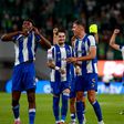 FC Porto a celebrar a vitória frente ao Sporting em Alvalade