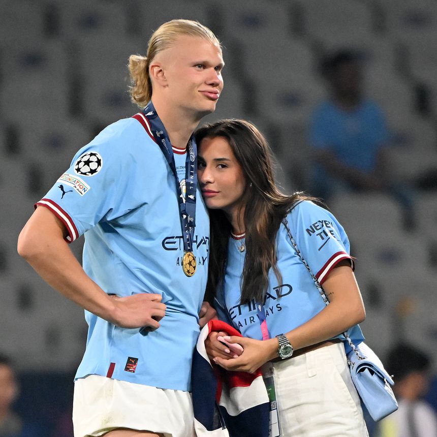 Erling Haaland e Isabel Haugseng Johansen (IMAGO)