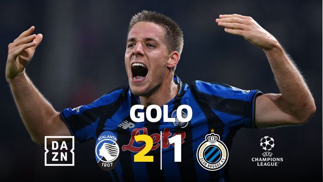 Veja-se bem a alegria da Atalanta com o golo da vitória