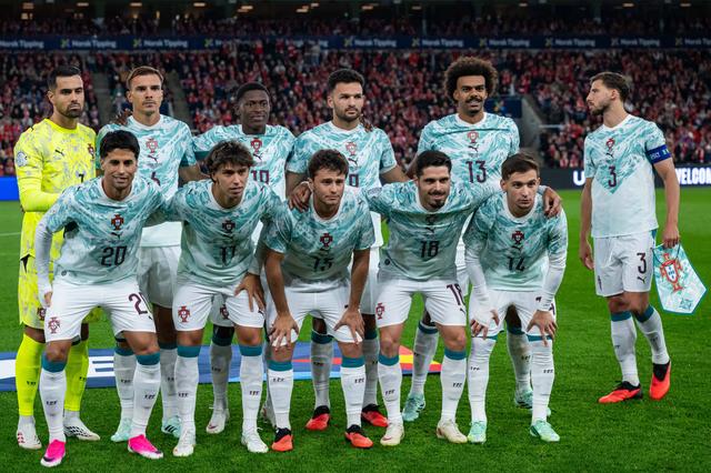 O onze de Portugal que iniciou o jogo na Noruega. Foto IMAGO