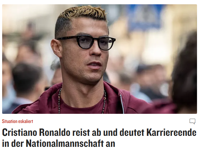 Kicker (Alemanha): «Ronaldo pode ter-se despedido da Seleção Nacional»