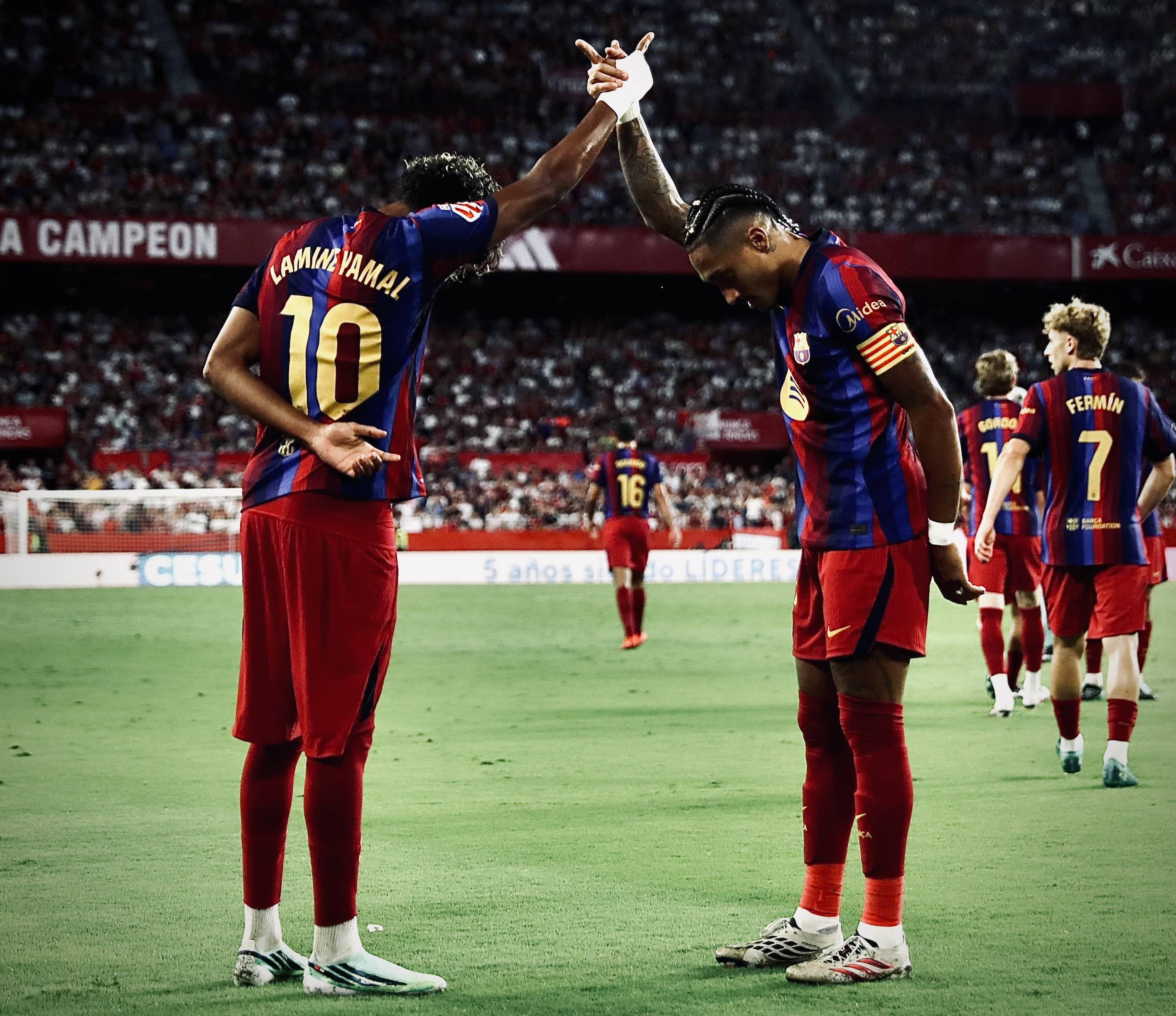 25 golos - Lamine Yamal e Raphinha (Barcelona): 10 + 15 golos. Foto IMAGO