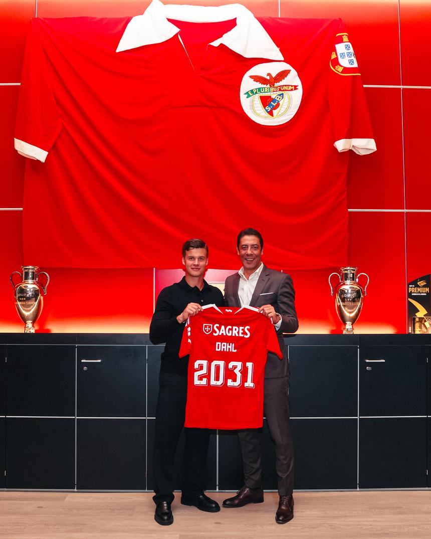 Samuel Dahl vive a terceira época na Luz. Foto: Benfica