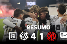Golaço acrobático e de livre direto: Elversberg goleia Mainz (resumo)