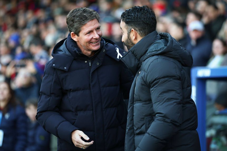 Oliver Glasner com Ruben Amorim antes do jogo entre Palace e Man. United - Foto: IMAGO
