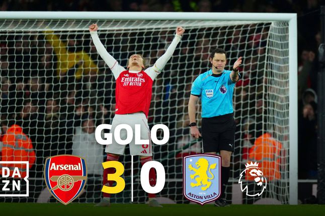 Aston Villa nem respira! Trossard faz mais um para o Arsenal