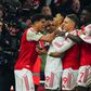 Festejos do Arsenal frente ao Aston Villa