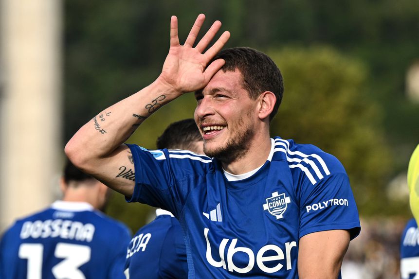 Andrea Belotti, 31 anos, soma 19 jogos no Como em todas as provas, apenas oito na condição de titular, e marcou apenas dois golos esta época. Venceu o Euro-2020 com a Itália