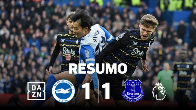 Beto evita derrota do Everton em Brighton com golo aos 90+7' (resumo)