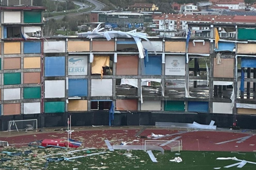 Estragos no Estádio da UD Leiria (DR)