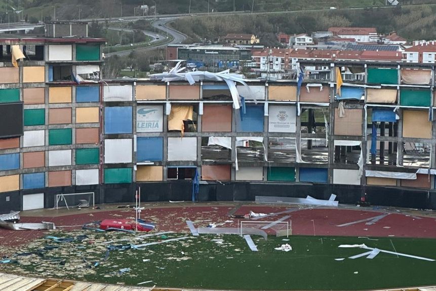 Estragos no Estádio da UD Leiria (DR)