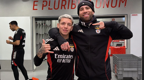 Prestianni fez 20 anos e... foi o caos no balneário do Benfica