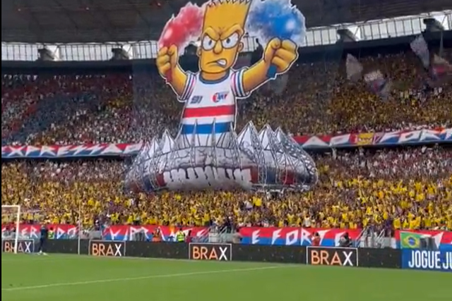 Mosaico do Fortaleza inspirado em Bart Simpson