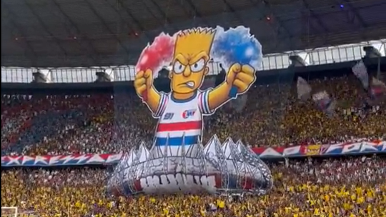 Mosaico do Fortaleza inspirado em Bart Simpson