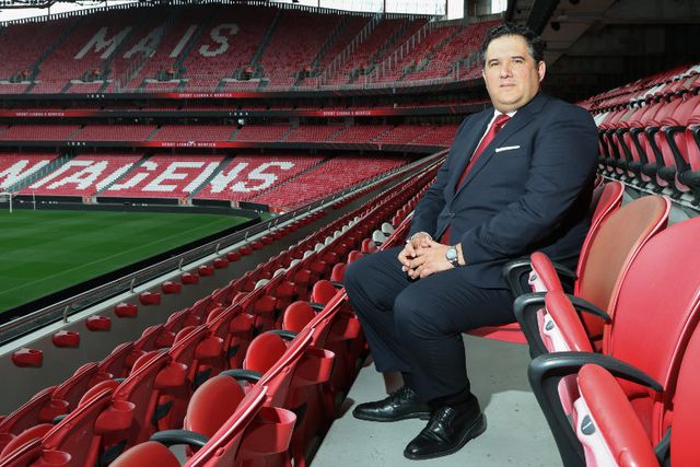 Nuno Catarino, vice-presidente da SAD do Benfica, no Estádio da Luz a falar sobre o futuro do clube