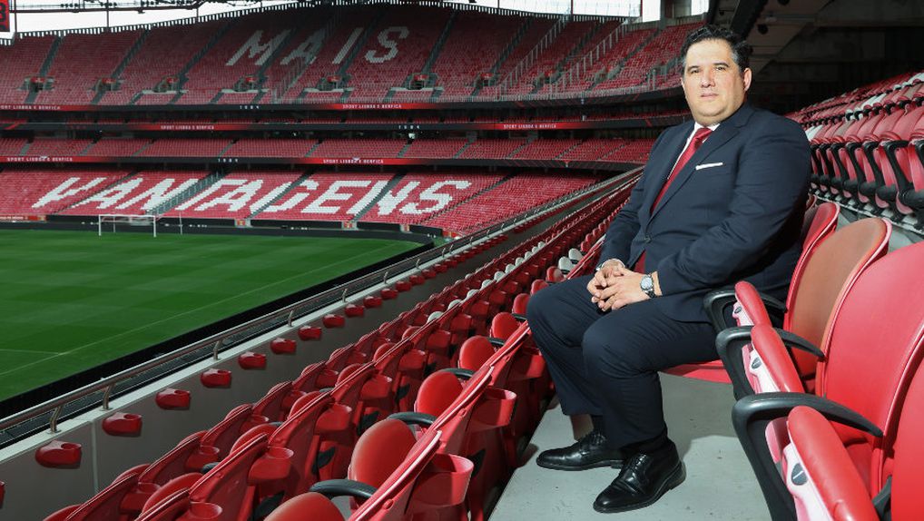 Nuno Catarino, vice-presidente da SAD do Benfica, no Estádio da Luz a falar sobre o futuro do clube