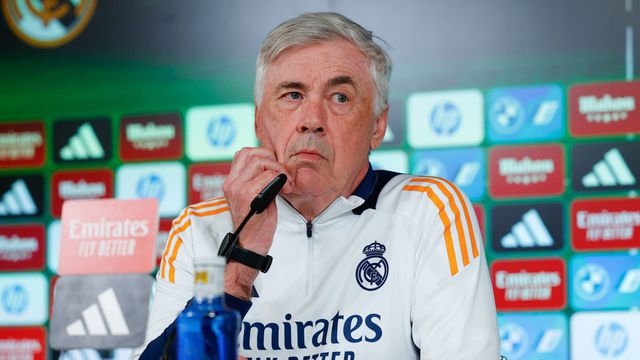 Carlo Ancelotti, treinador do Real Madrid, em conferência de imprensa