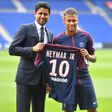 Neymar na apresentação no PSG, em 2017