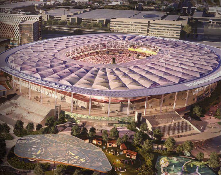 Perspetiva aérea do Nu Stadium - Foto: Inter Miami