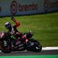 O italiano Marco Bezzecchi bateu o companheiro de equipa, Jorge Martín, e Bagnaia, que se juntaram ao pódio em Mugello. IMAGO